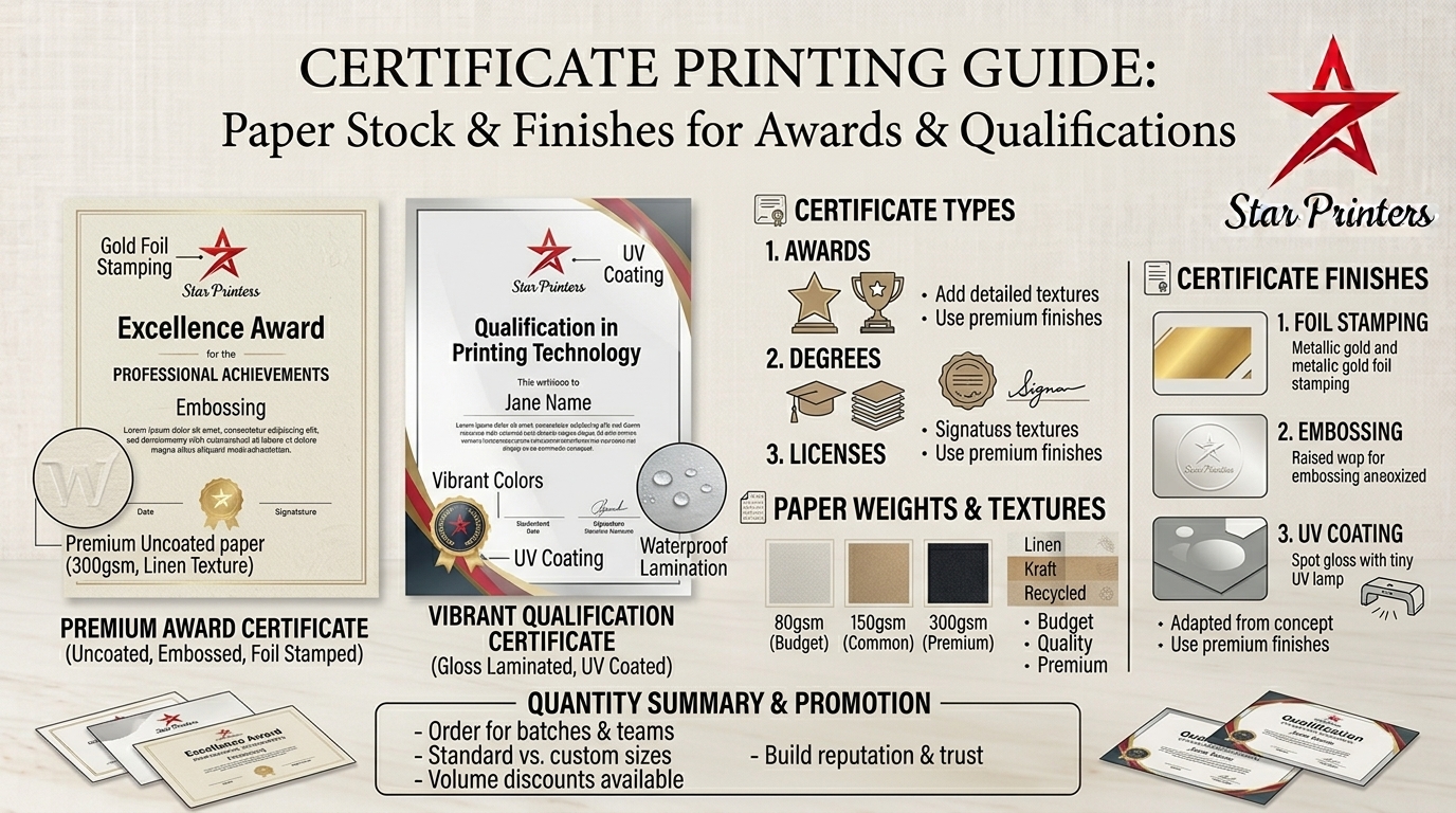 Certificate Printing: Paper Stock and Finishes for Awards and Qualifications