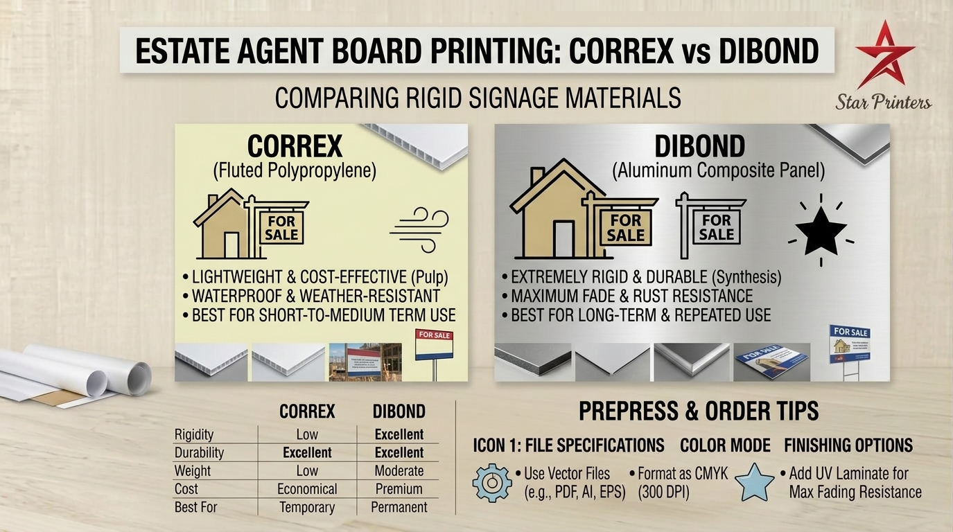 Estate Agent Board Printing: Correx vs Dibond