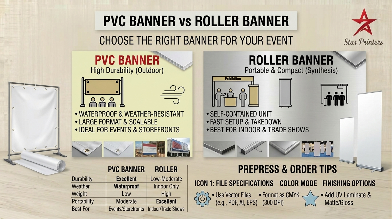 PVC Banner vs Roller Banner: Which Is Right for Your Event?