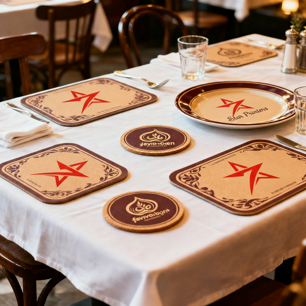 Restaurant and Cafe Table Print: Placemats, Coasters and Tablecloths
