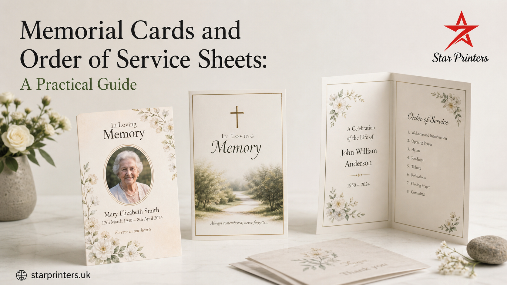 Memorial Cards and Order of Service Sheets: A Practical Guide