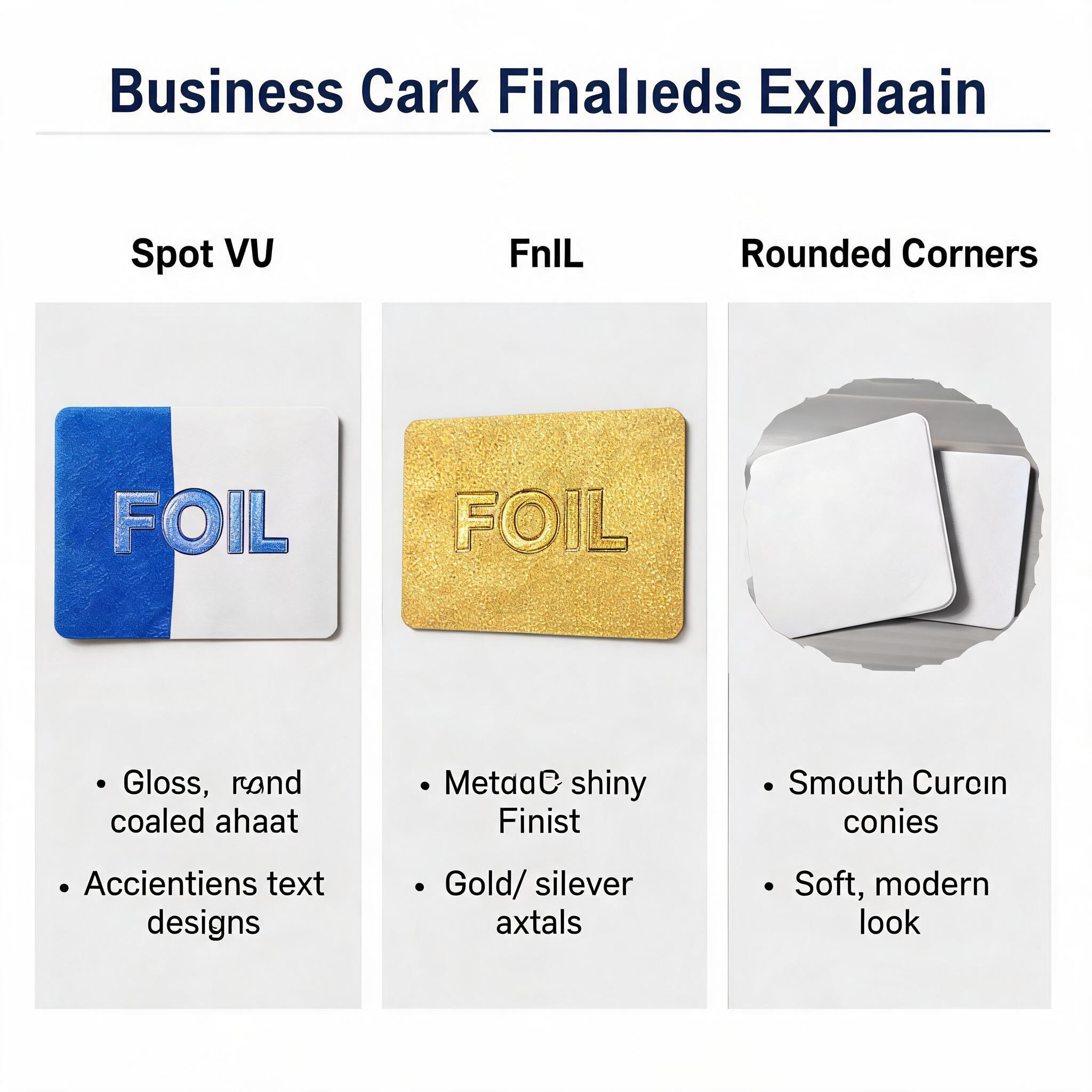 Business Card Finishes Explained: Spot UV, Foil and Rounded Corners